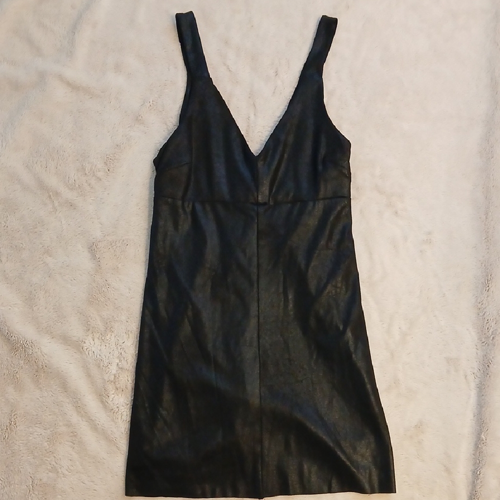 Edgy Faux Leather Dress